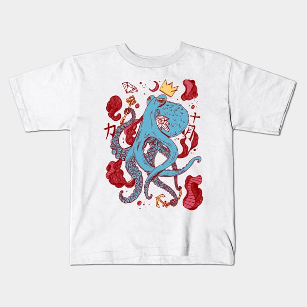 Royal Octopus - Pastel Tones Kids T-Shirt by kenallouis